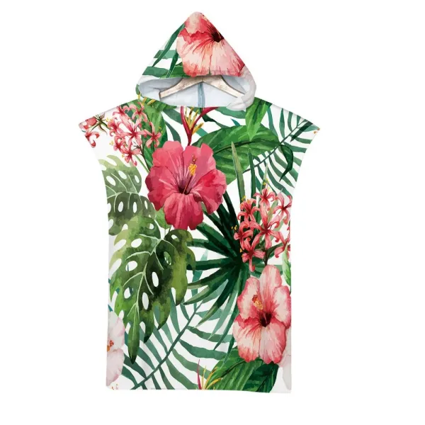 peignoir plage enfant fleurs exotiques